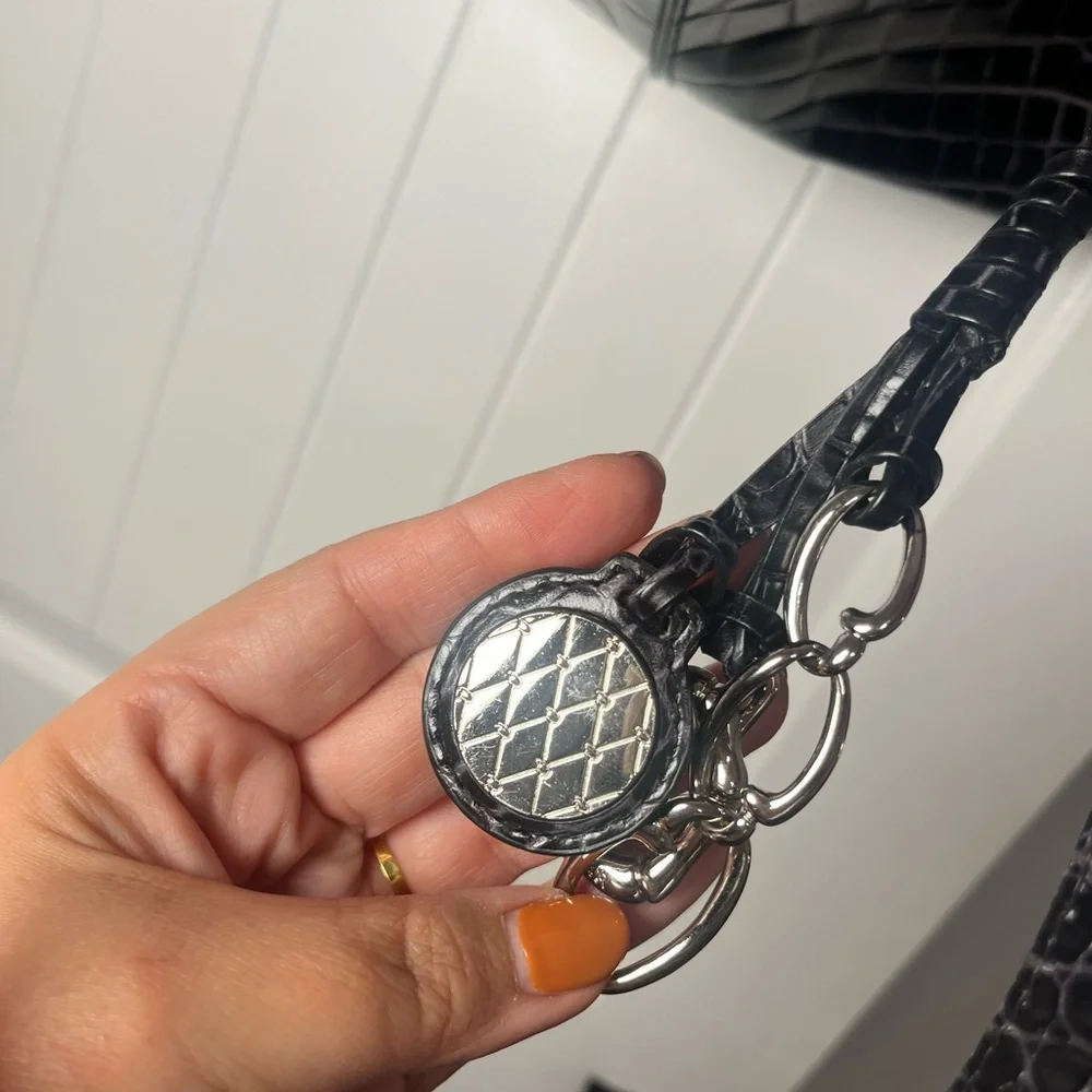 Oscar de la Renta Black Crocodile-Embossed Tote - Picture 12 of 16